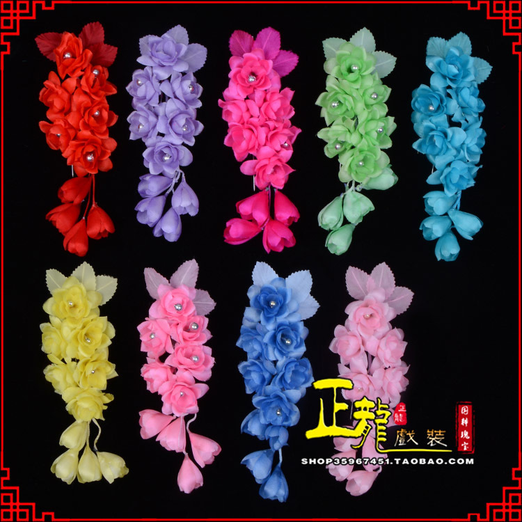 龙山鬓花头饰小花头花 真丝绢花