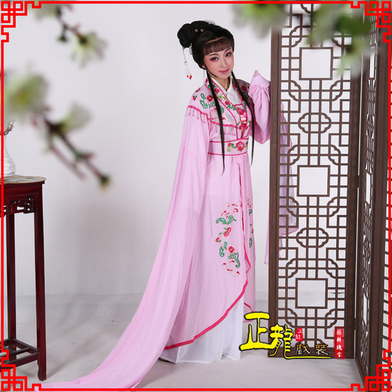 龙山花旦黄梅戏服古装戏服水袖戏剧假云肩长披
